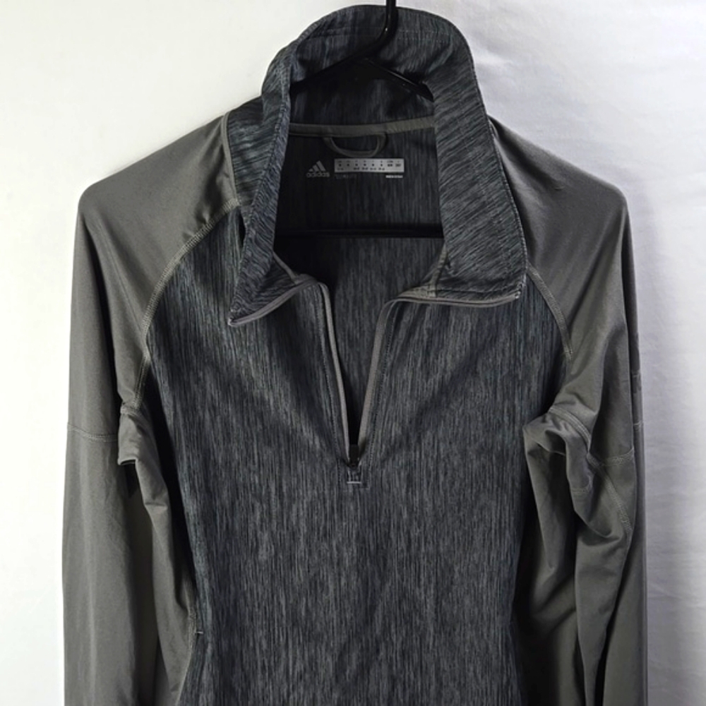 Adidas Climalite Pullover Women's Gray Heather 1/4 Zip Top Sz M - Picture 4 of 11